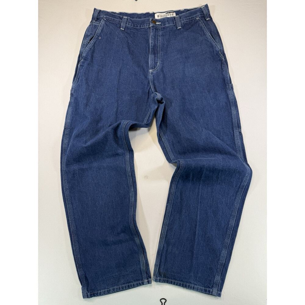 Carhartt Dungaree Fit Carpenter Jeans Mens 36x32 Dark Wash Workwear
